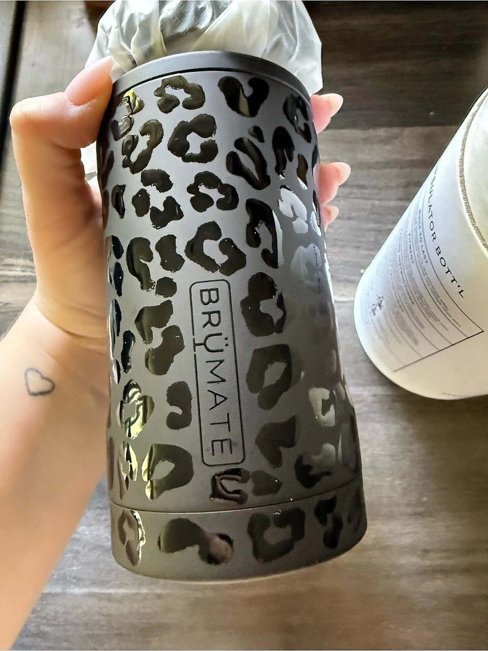 BruMate Hopsulator BOTT'L 12 oz Black Leopard Print Insulated Bottle Holder